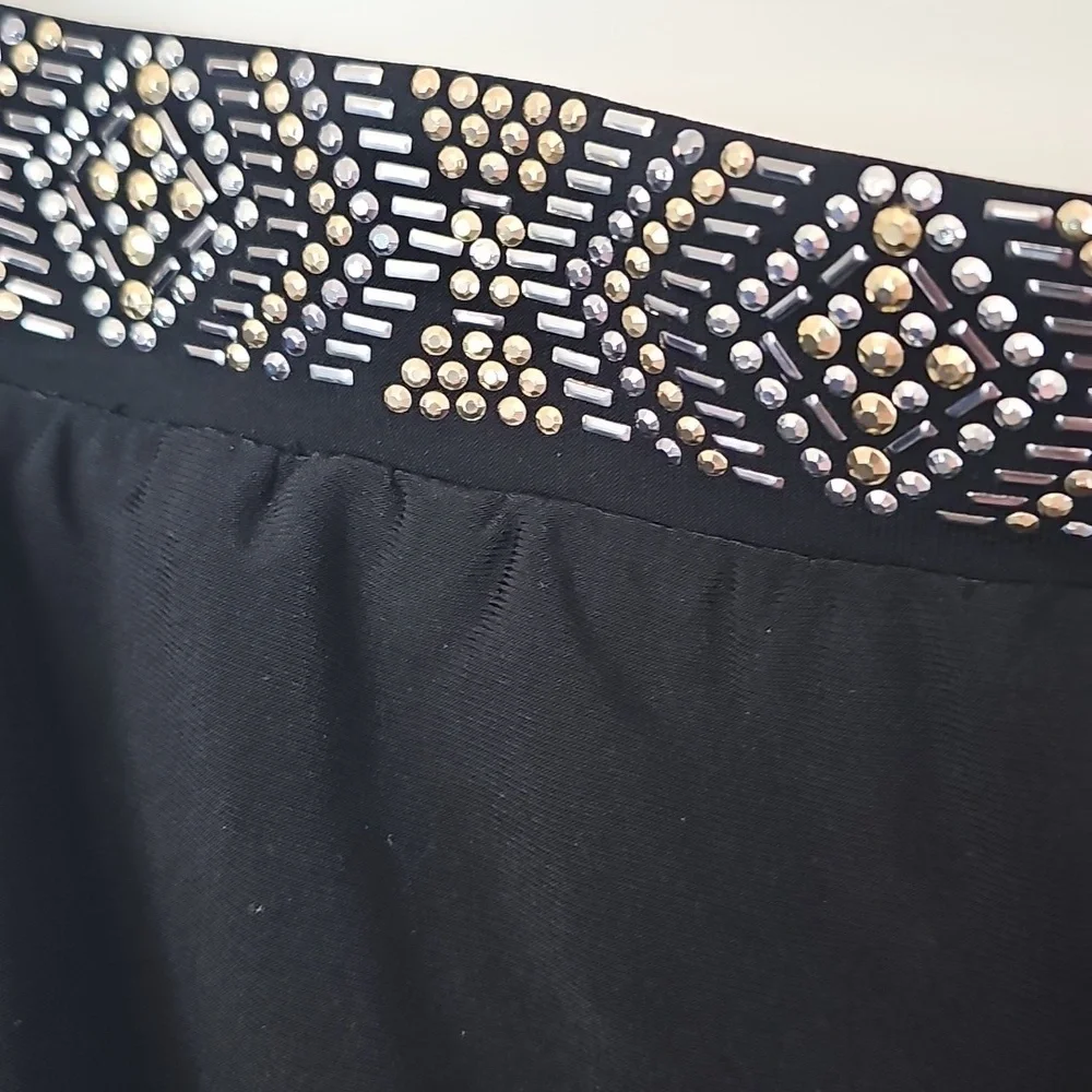 WHITE HOUSE | BLACK MARKET | WOMEN BLACK STRAPLESS EMBELLISHED JUMPSUIT SIZE 2 - Picture 4 of 7